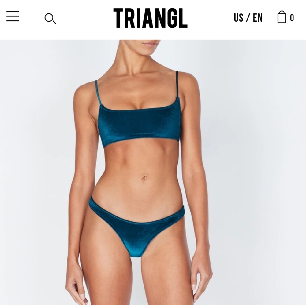 TRIANGL Dreamland Space Blue Velvet Biniki Set XS
